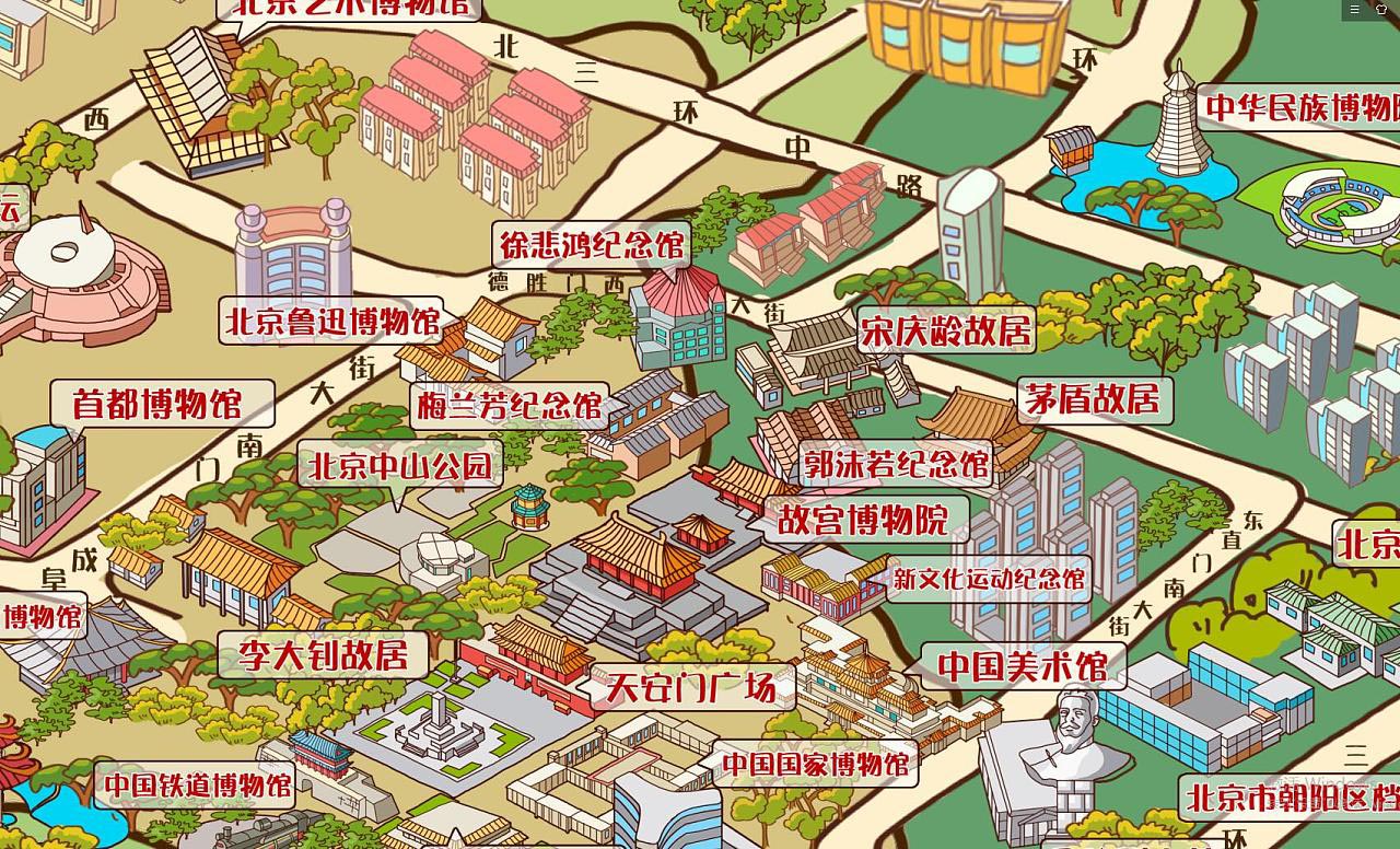 赵县手绘地图景区的文化印记